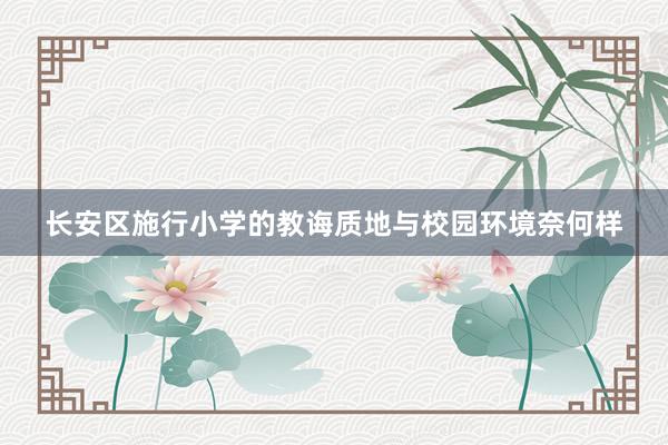 长安区施行小学的教诲质地与校园环境奈何样